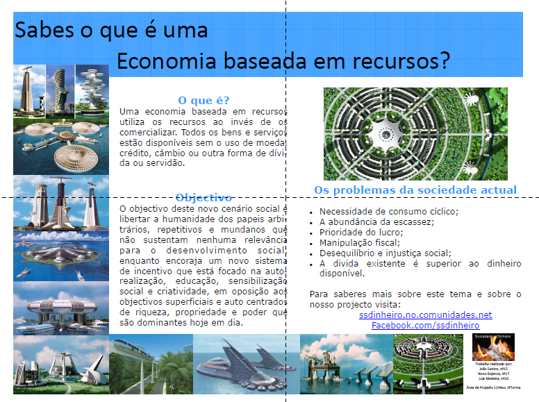 Poster Sociedade e Dinheiro,  Economia baseada em recursos